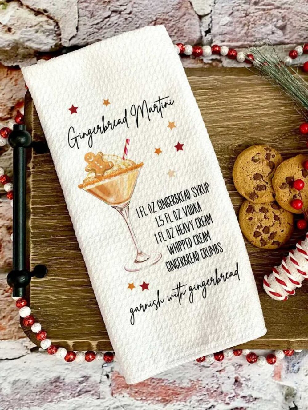 Gingerbread Martini Novelty Hand Towel